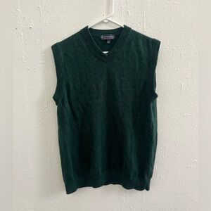 Men's Hart Schaffner Marx Green Merino Wool Sweater Vest Size L